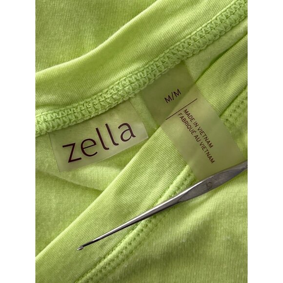 Zella V-neck Athletic Top Women M Neon Green Loose Fit Workout Athleisure Comfy - Picture 6 of 7